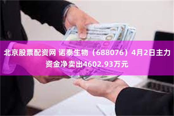北京股票配资网 诺泰生物（688076）4月2日主力资金净卖出4602.93万元