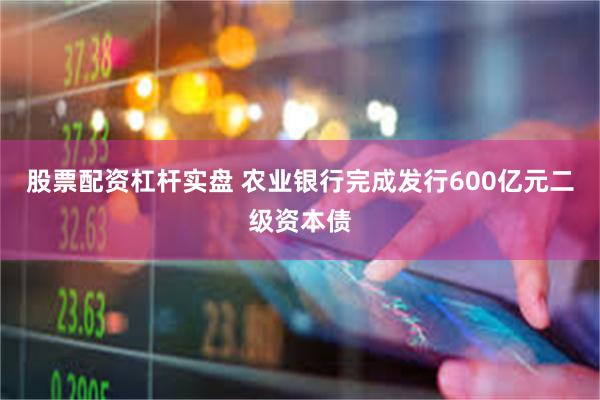 股票配资杠杆实盘 农业银行完成发行600亿元二级资本债