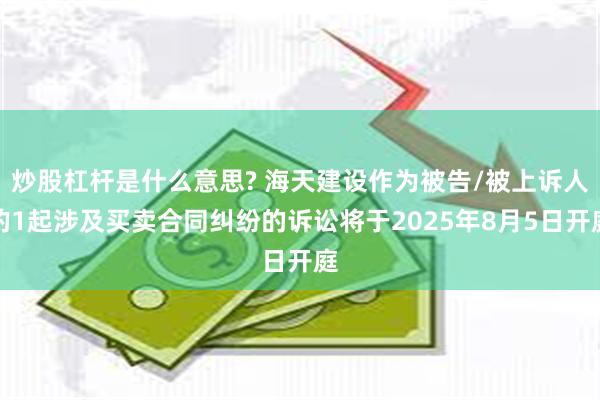 炒股杠杆是什么意思? 海天建设作为被告/被上诉人的1起涉及买卖合同纠纷的诉讼将于2025年8月5日开庭